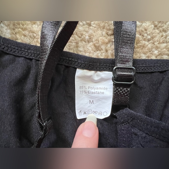 Shapewear Bodysuit Romper Tummy Control Solid Black Body Shaper Slimming Stretch - Picture 2 of 10